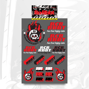 RACERRABBITS Sticky Rabbit Flammin' Logogram - Vol. 5 - Clear Decal