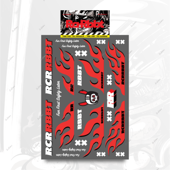 RACERRABBITS Sticky Rabbit Flammin' Decorative - Vol. 5 - Clear Decal
