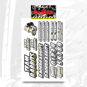 RACERRABBITS Sticky Rabbit Logogram - Vol. 3 - Glossy Decal - Tricolor Ver.