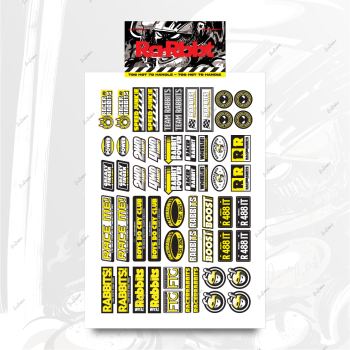 RACERRABBITS Sticky Rabbit Decorative - Vol. 3 - Glossy Decal - Tricolor Ver.