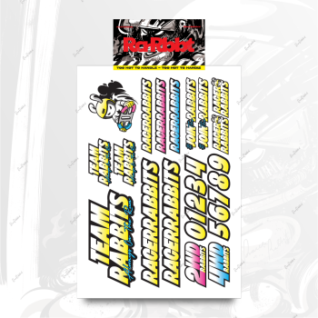 RACERRABBITS Sticky Rabbit Logogram - Vol. 3 - Glossy Decal - Color Ver.