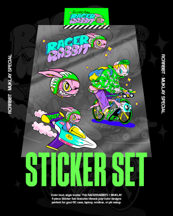 RACERRABBITS X MUKLAY Sticker Sets of 5 - SE - Rabbit Stickers